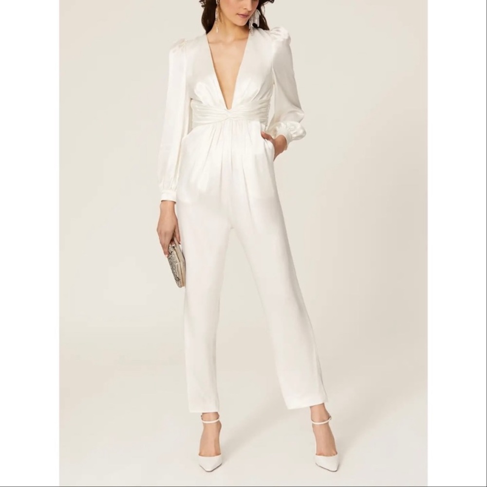 Mac Duggal White Jumpsuit NWT